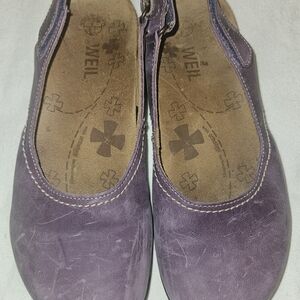 Dr Andrew Weil Purple Leather Mary Jane Comfort Casual Shoes Size 38 / 7 Spain